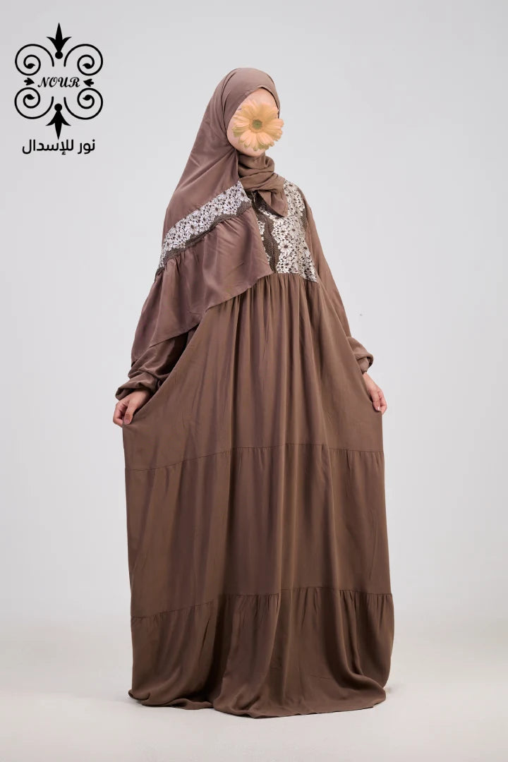 فيسكوز (دانتيل) بني داكن