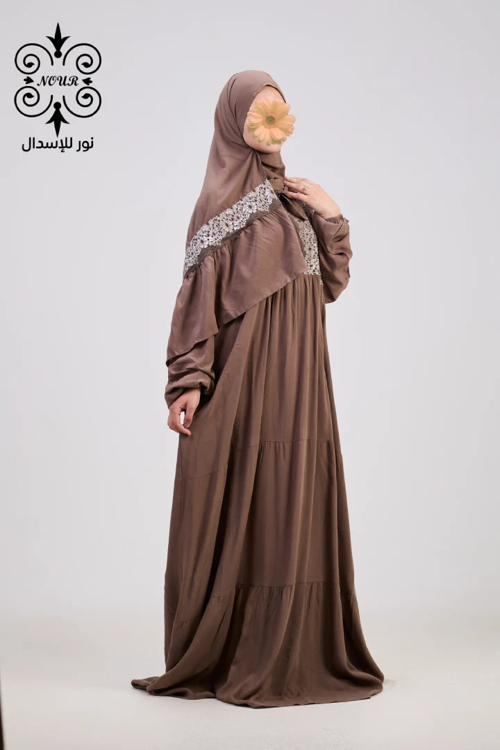 فيسكوز (دانتيل) بني داكن